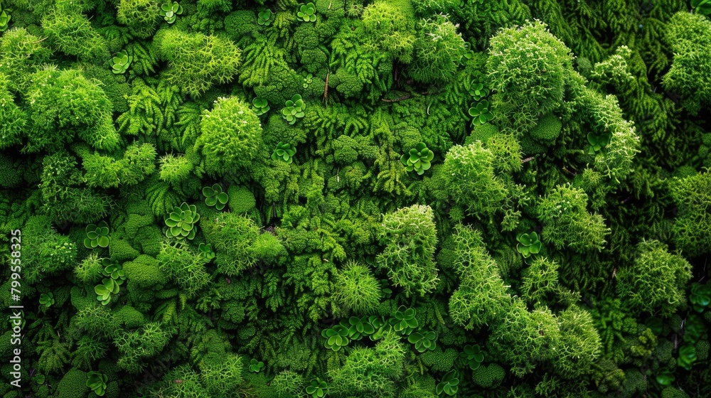 Close up Nature Photograph Featuring Abundant Moss with Intricate Texture for Nature Backdrops