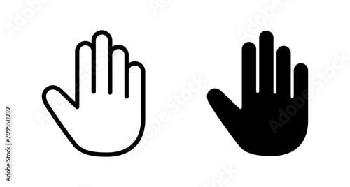 Hand icon vector isolated on white background. Hand gesture. hand stop