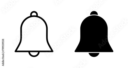 Bell Icon vector isolated on white background. Notification symbol. Bell vector icon