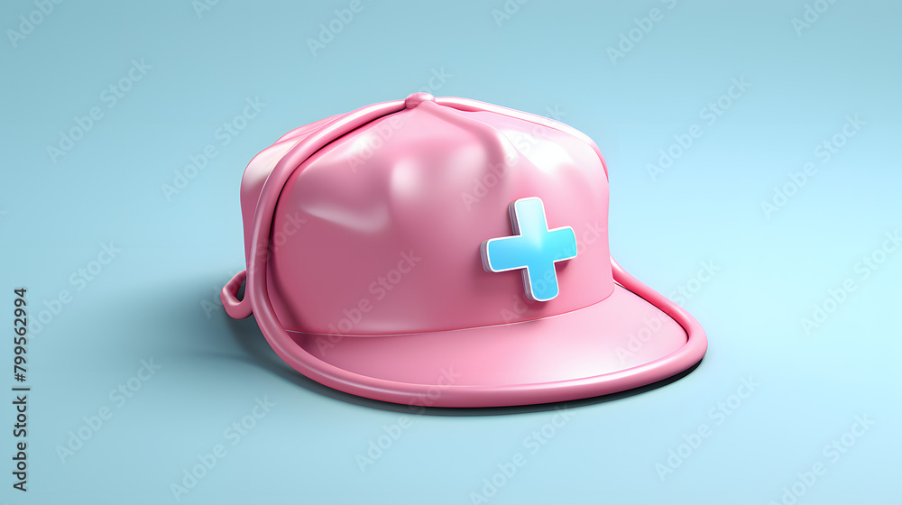 Fototapeta premium Nurses Cap medic icon 3d