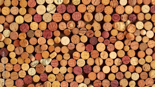 Close up of wine corks on table