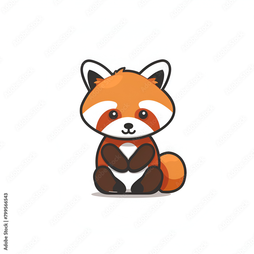 Cute Cartoon Style Red Panda Logo Illustration Digital Artwork Cute Cartoon Style Red Panda Logo Illustration Digital Artwork