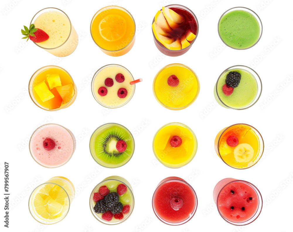fruit summer cocktails top view fruit summer cocktails top view