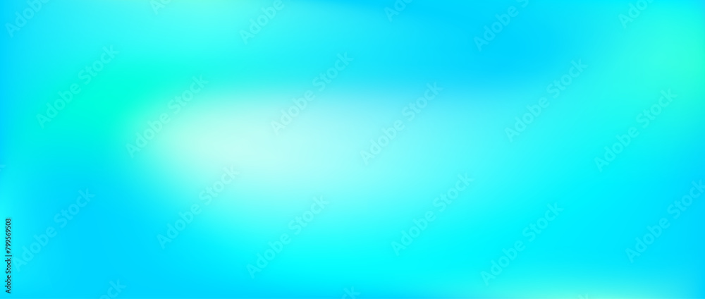 Vibrant turquoise gradient background. Bright fluid teal color backdrop. Abstract smooth fresh mint wallpaper. Blur vivid blue green marine concept texture for banner, poster, brochure. Vector