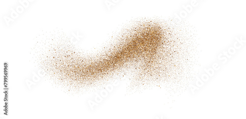 Sand dust powder splash. Flowing grit speckles and particles wavy texture. Ground grain scatter element. Gritty explosion wind shape for overlay, poster, banner, brochure, leaflet. Vector background