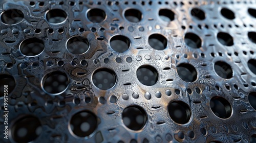 Perforated Texture  A Close-Up of a Metal Surface with an Array of Tiny Holes