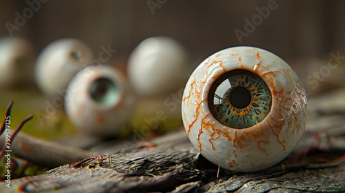 A collection of photos series showcasing the life cycle of a googly eye from being manufactured to finding its perfect home on a random object photo