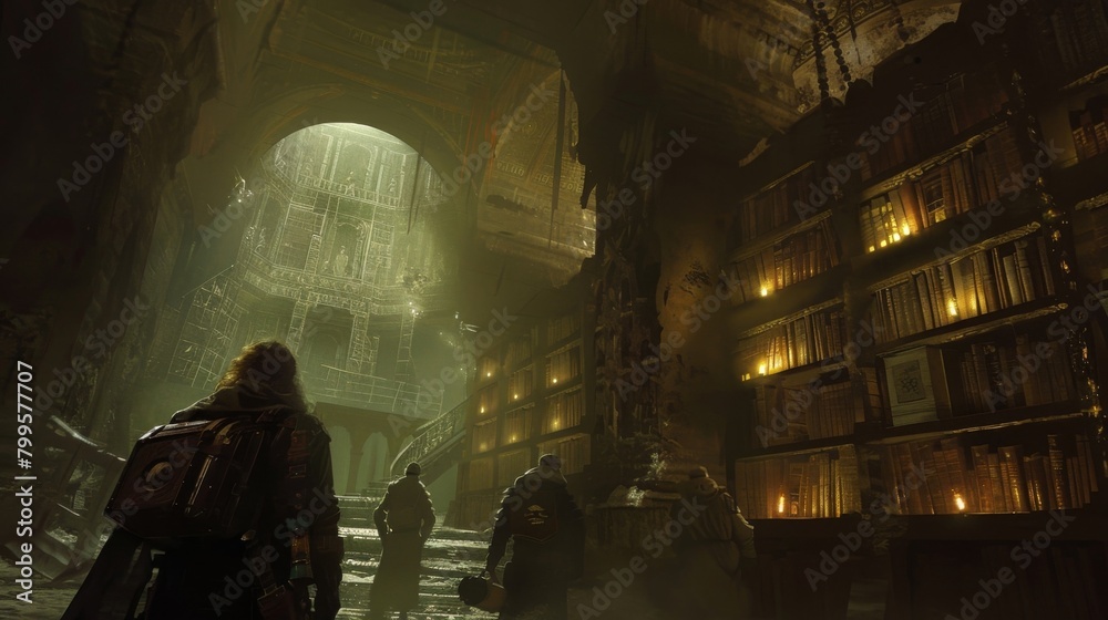 A team of adventurers cautiously enters a forgotten temple their torches illuminating the dusty halls. At the heart of the temple . . A team of adventurers cautiously enters a forgotten temple their torches illuminating the dusty halls. At the heart of the temple . .