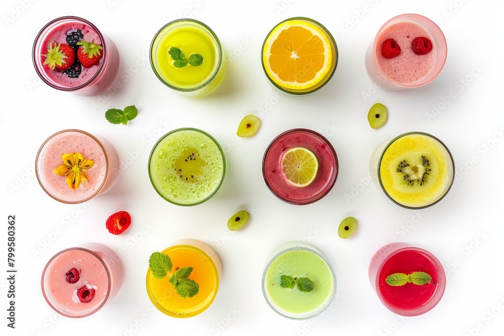 Fototapeta premium fruit summer cocktails top view