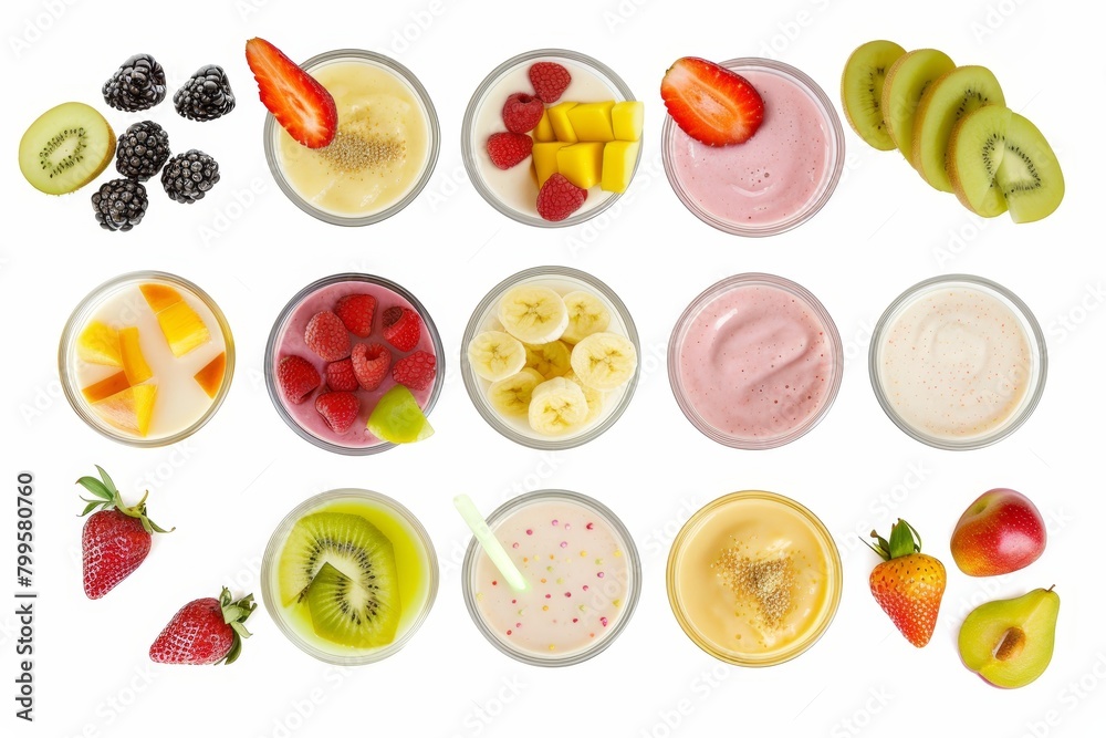fruit summer cocktails top view fruit summer cocktails top view