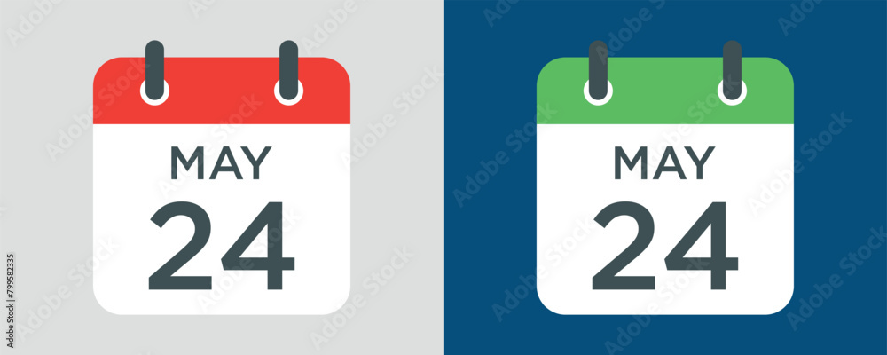 Fototapeta premium calendar - May 24 icon illustration isolated vector sign symbol