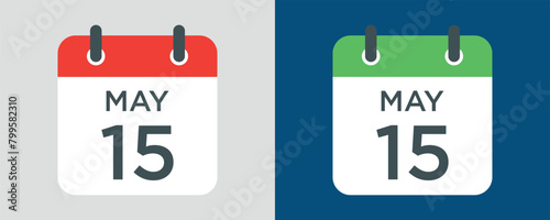 calendar - May 15 icon illustration isolated vector sign symbol photo