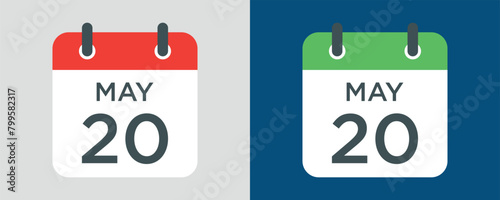 calendar - May 20 icon illustration isolated vector sign symbol © HM Design