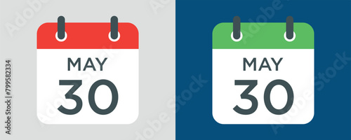 calendar - May 30 icon illustration isolated vector sign symbol