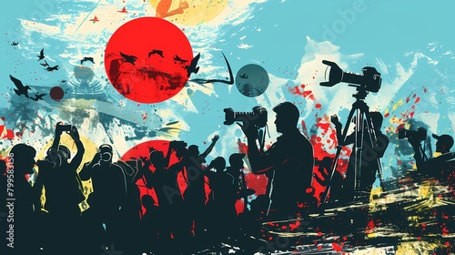 world press freedom day poster for the event is made with colors that depict courage and freedom photo