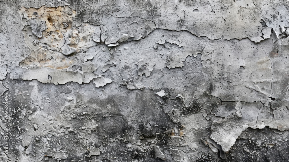 Weathered wall with peeling gray paint Weathered wall with peeling gray paint