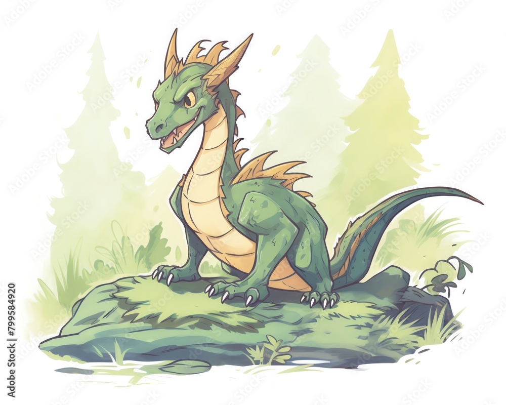 Fototapeta premium forest dragon, leafy forest dragon