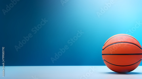 basketball on blue background © jiejie