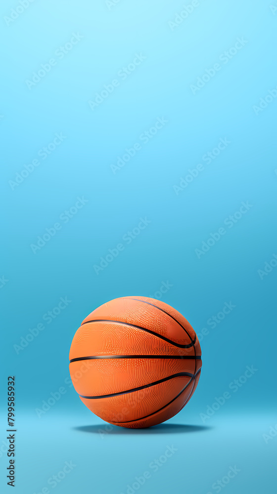 basketball on blue background