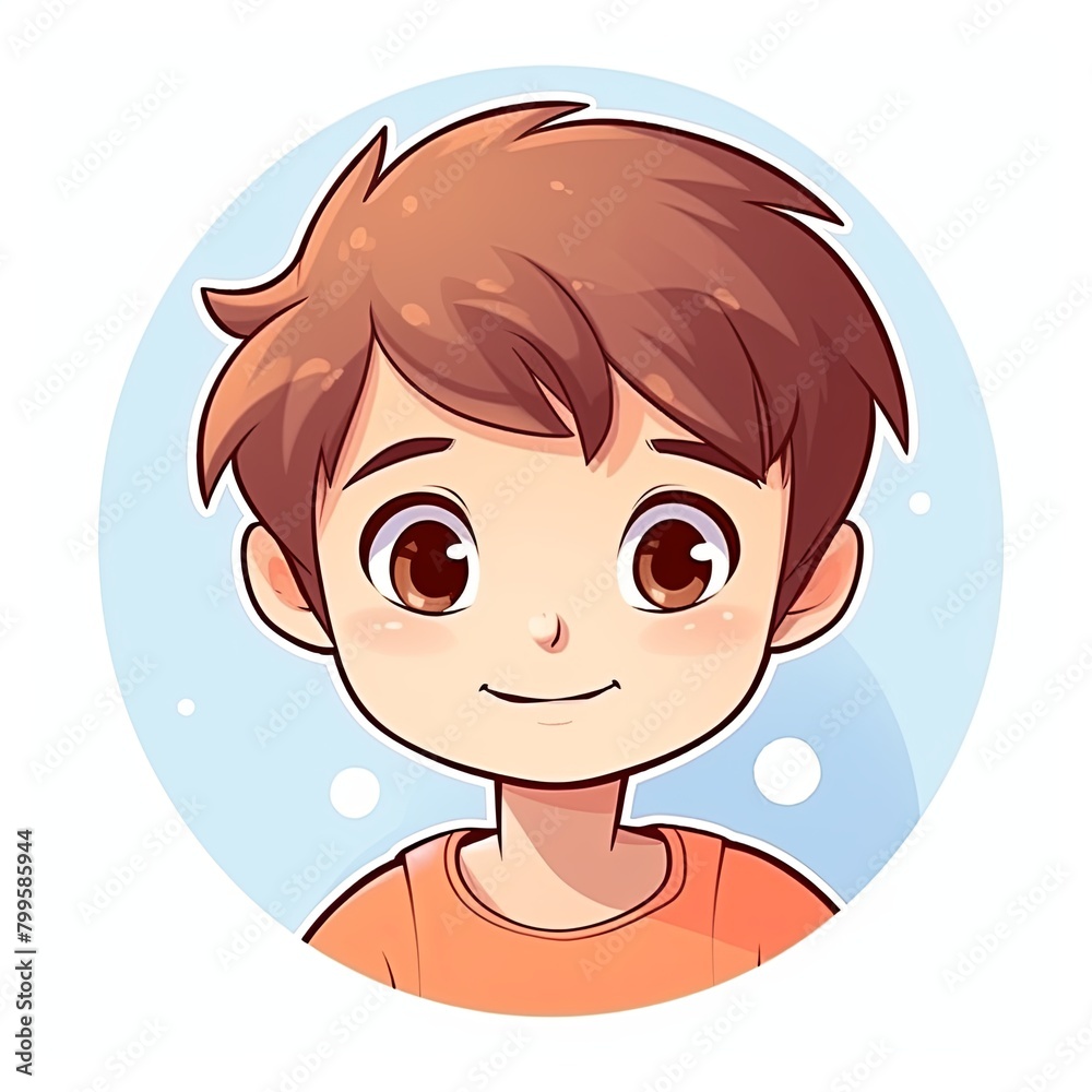 flat illustration of cute pleasant boy, friendly character, white background flat illustration of cute pleasant boy, friendly character, white background