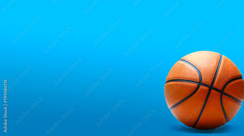 basketball on blue background