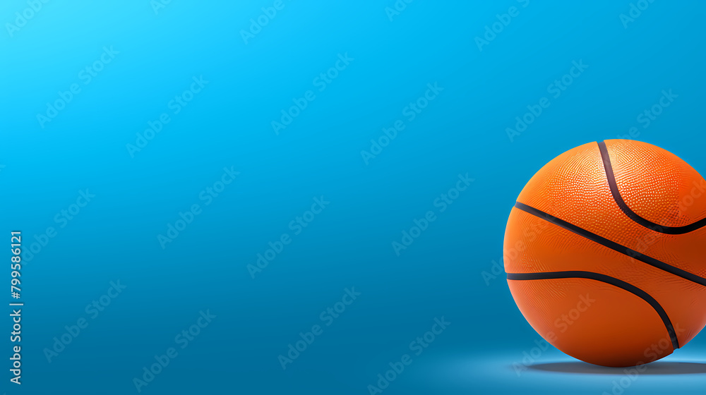 basketball on blue background