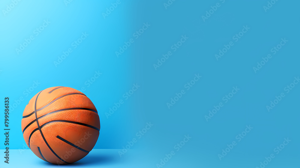 basketball on blue background