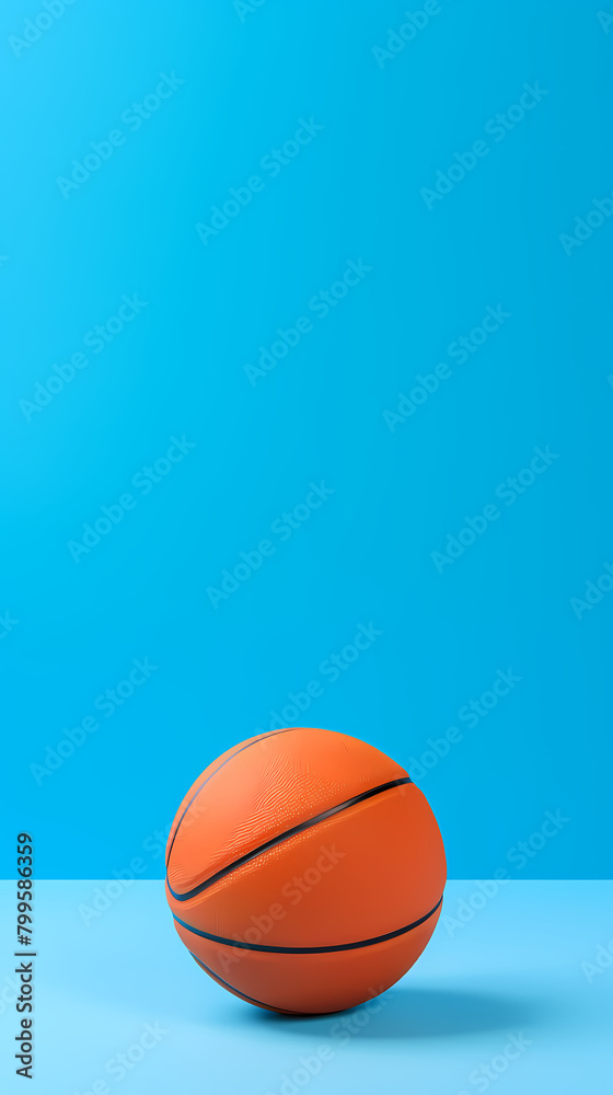 basketball on blue background