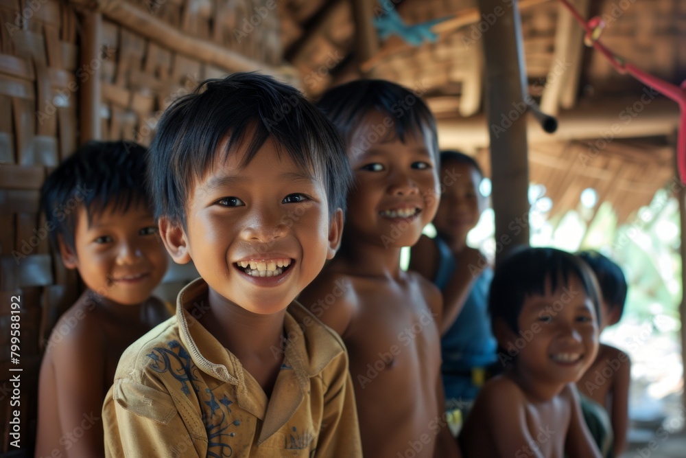 Group of happy asian children smiling and looking at the camera. Group of happy asian children smiling and looking at the camera.