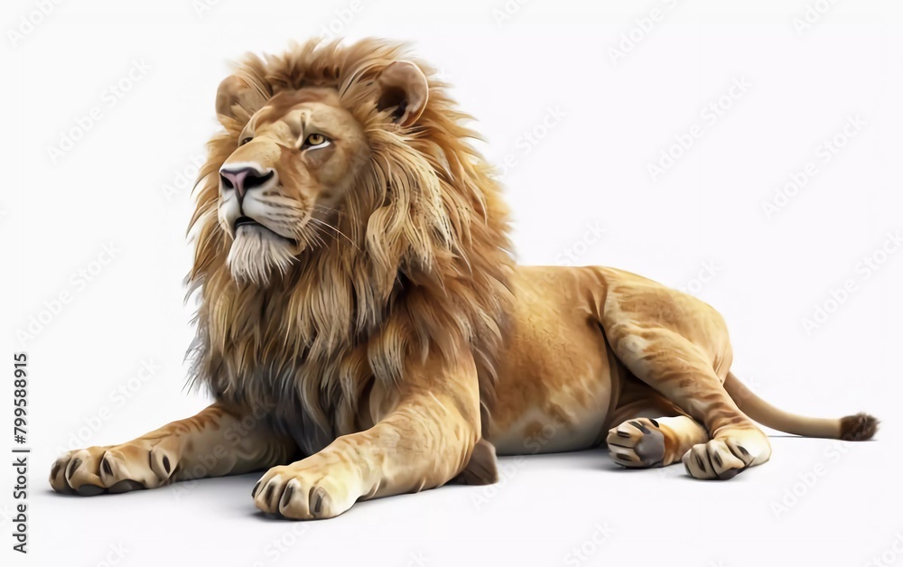 fantasy lion isolated on white cute 3d illustration