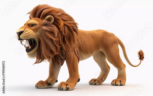 fantasy lion isolated on white cute 3d illustration