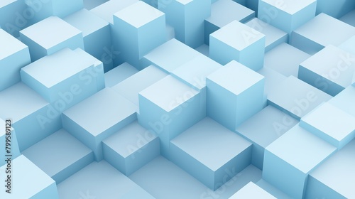 Seamless pattern of 3D cubes  light blue and grey  symbolizing cloud computing and modern technology concepts 