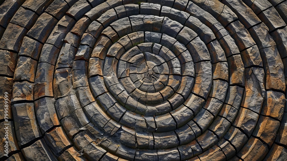 Concentric Circles, Cracks radiate outwards from a central point, like ripples in water