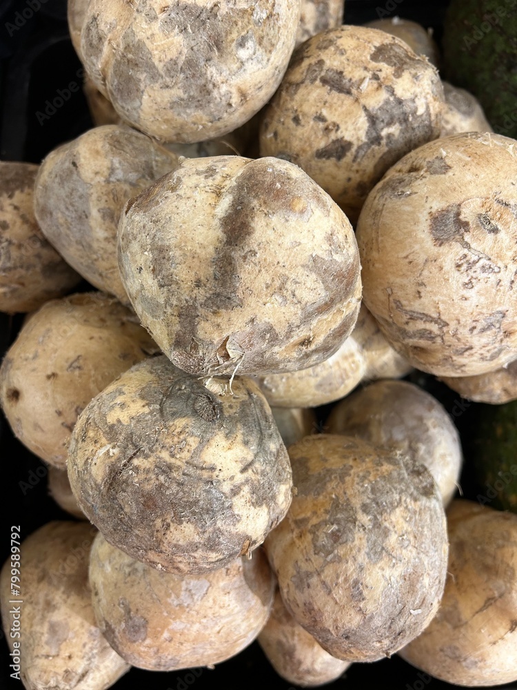 Jicama fruit at the market