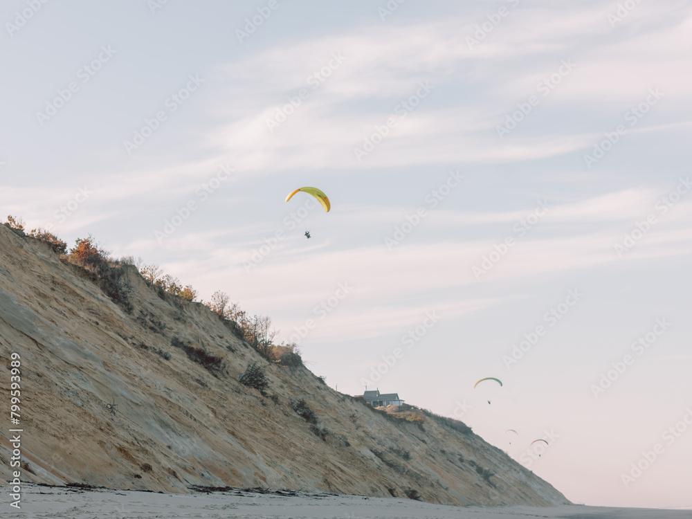 Paragliders over Cape Cod