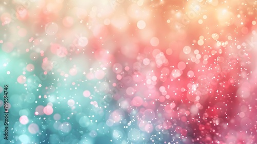 Soft bokeh background in coral pink, seafoam green, and pearl white pastel colors, creating a visually soothing effect.
