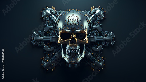 Skull and Crossbones Pirate icon 3d
