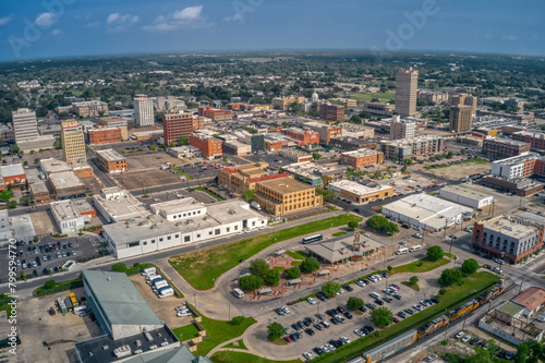 Aerial View of the Waco, Texas Skyline during April photo