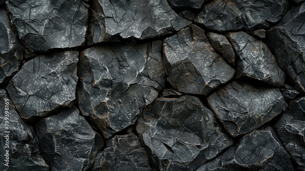 A dark textured surface of interlocked rugged stone A dark textured surface of interlocked rugged stone