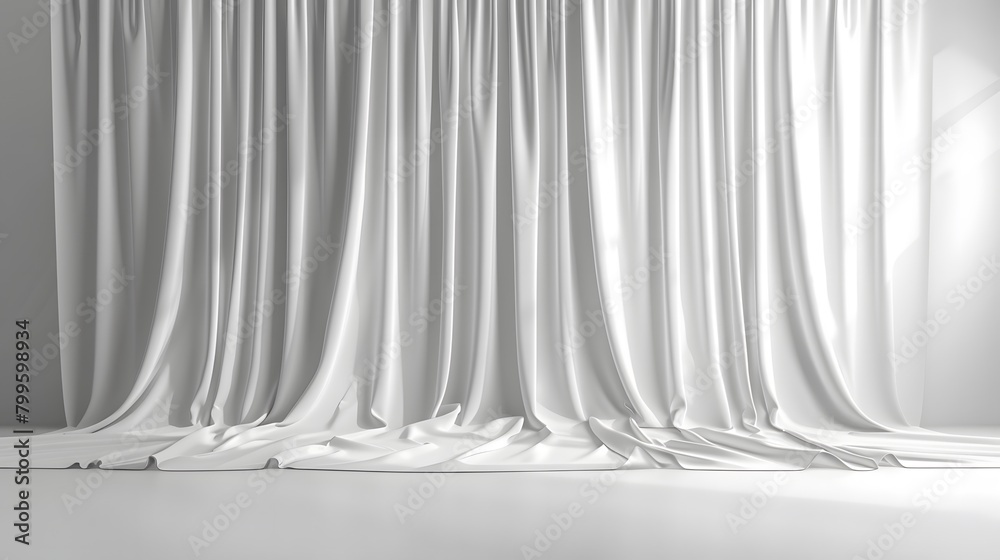 Minimalistic background with soft light in an empty white room ...