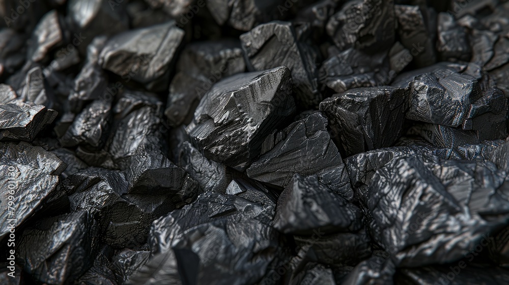 Glistening coal chunks in a close up texture