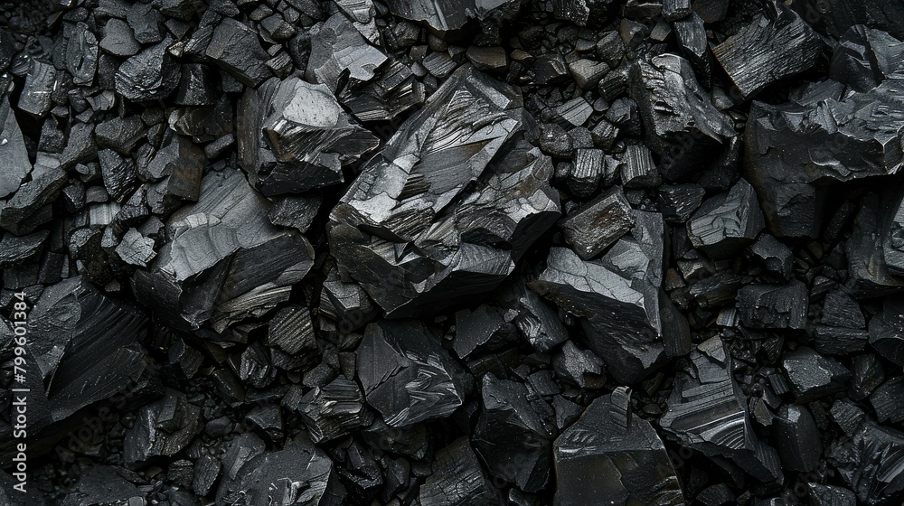 Monochrome textures of natural coal chunks