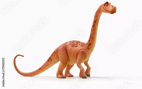 cute fantasy flat cartoon dinosaur isolated on white 3d illustration