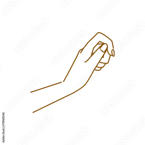 ハンドポーズ：手を軽く握るキレイな女性の手のイメージ（側面図）