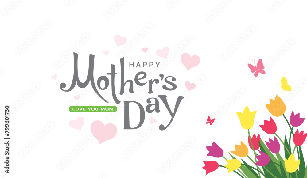 Happy Mother's Day Greeting Card. Vector Illustration Happy Mother's Day Greeting Card. Vector Illustration