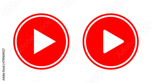 Free Download Play button icon with circle outline. Video player logo app - GFXLoad