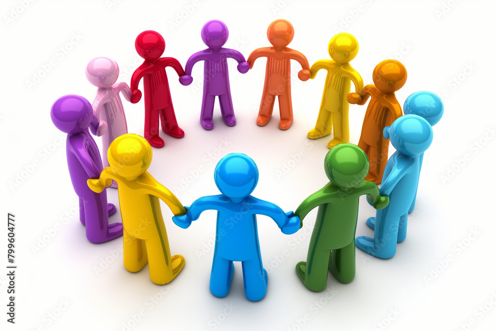 3D Diverse group of individuals joining forces. Generative AI 3D Diverse group of individuals joining forces. Generative AI