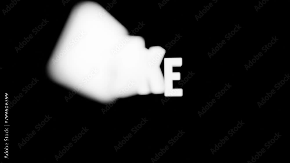 Animation like share subscribe text blur effect with black isolated background. Suitable for business video and etc. 4k video looping. 3d illustration rendering