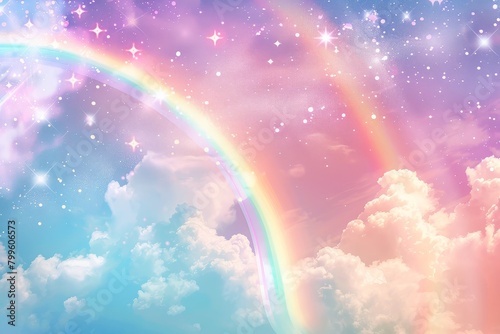 Pastel Dreams: A Sparkling Rainbow Across the Fantastic Sky © ditaja