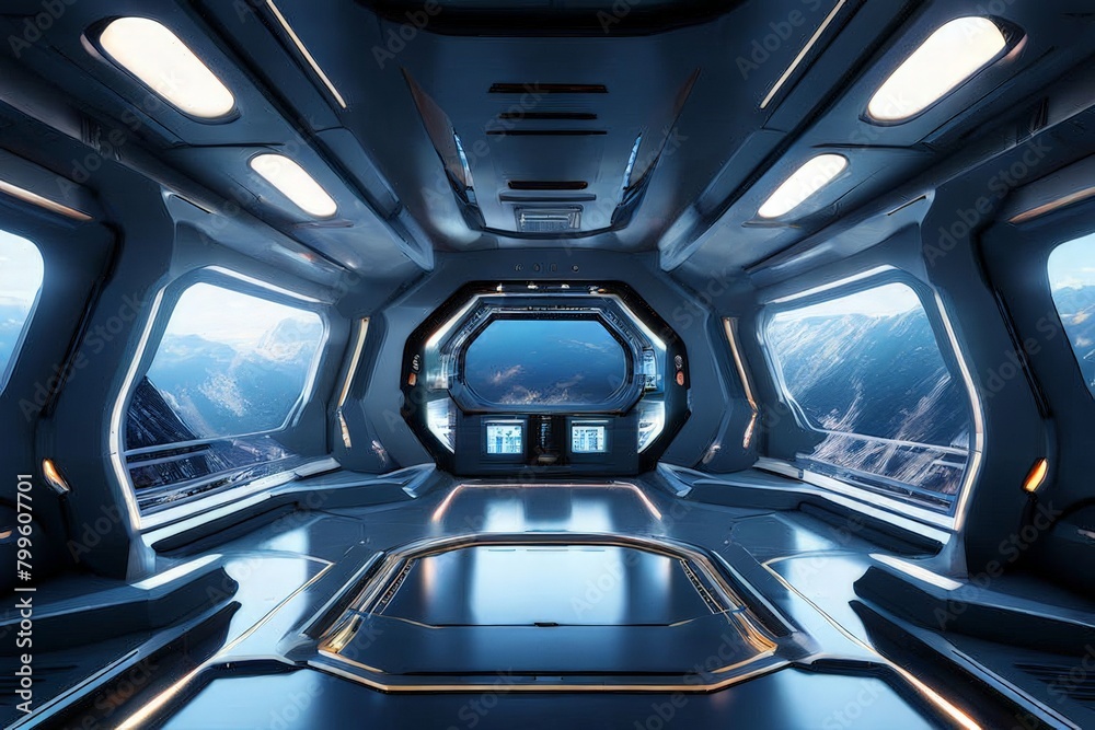 the view of Earth from a futuristic spacecraft in orbit - Generative AI the view of Earth from a futuristic spacecraft in orbit - Generative AI